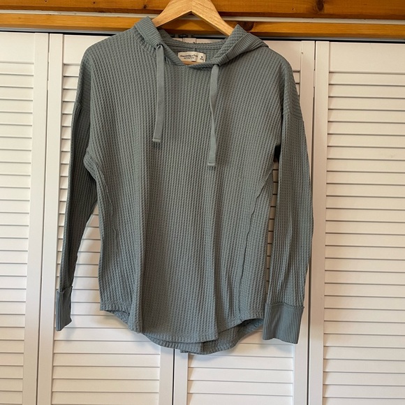 Abercrombie & Fitch Tops - Abercrombie x Sister Studio muted blue Waffle Knit Hoodie
